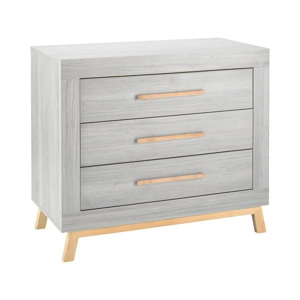 Schardt Miami Grey Wickelkommode 3 Schübe Suomi Pinie/Buche Massiv - Inkl. Wickelaufsatz
