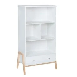 Schardt Holly Nature Standregal Weiß/natur 4 Fächer, 1 Schubkasten