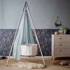 Leander Classic Babywiege Weiß Mit Matratze Und Deckenhaken -Babyprodukte 100041 leander classic cradle white blue a