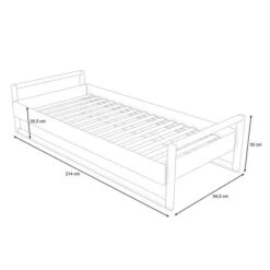 Nature Kid Lisa Einzelbett Natur/weiß 90 X 200 Cm 7 Nature Kid Lisa Einzelbett Natur/weiß 90 X 200 Cm -Babyprodukte 100257 100258 einzelbett lisa sketch