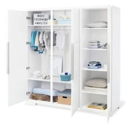 Pinolino Polar Kinderzimmer Extrabreit Groß - 3T Inkl. Wandregal Edelmatt Weiß -Babyprodukte 143421g 01 1