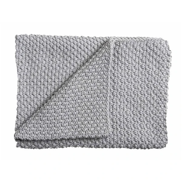 Schardt Strickdecke Hellgrau 75x100 Cm Tagesdecke - 100% Baumwolle