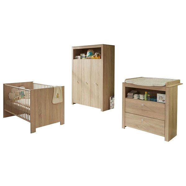 Trendteam Olivia Babyzimmer 3-türiger Schrank Eiche Sägerau 1 Trendteam Olivia Babyzimmer 3-türiger Schrank Eiche Sägerau