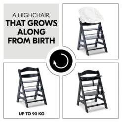 Hauck Alpha+ Hochstuhl -Babyprodukte 4007923661451.pt04.alpha black
