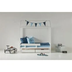 Hoppekids Hausbett ECO Dream 90x200cm Weiß - Viel Zubehör Wählbar -Babyprodukte 51 42 528 d 1 scaled 1