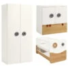 Hülsta Now! Minimo Kinderzimmer 2-türig Schneeweiß/Natureiche Inkl. Wickelaufsatz