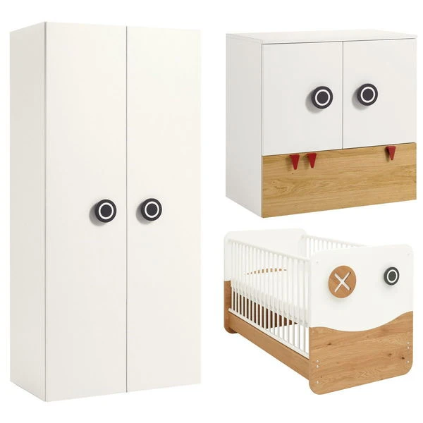 Hülsta Now! Minimo Kinderzimmer 2-türig Schneeweiß/Natureiche Inkl. Wickelaufsatz 1 Hülsta Now! Minimo Kinderzimmer 2-türig Schneeweiß/Natureiche Inkl. Wickelaufsatz