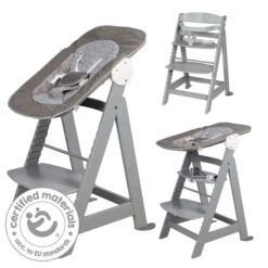 Roba Treppenhochstuhl Born Up 2 In 1 | Taupe Inkl. Neugeborenenaufsatz Miffy