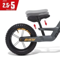 Berg Biky Cross Grey Laufrad -Babyprodukte 8715839077810 05 berg biky crossgrey zadelverstelling 1