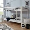 Ticaa Rene Etagenbett Buche Weiß Massivholz