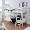 Ticaa Erni Etagenbett Buche Weiß Massivholz