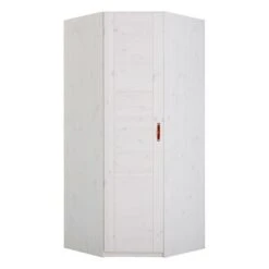 LIFETIME Eckkleiderschrank 1-türig Whitewash Kiefer / MDF | Zum Top-Preis | Optional Montage