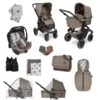 ABC Design Salsa 4 Air Kinderwagen Starter-Set Cream Pure Mit Autositz, Wickeltasche, Fußsack Und Mehr