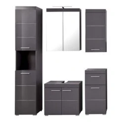 Trendteam Amanda Badmöbel 163x190x34 Cm 5-teilig Agave Grau