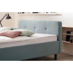 Meise Möbel Amelie Polsterbett Stoffbezug Eisblau Holzfuß Graphit 180 X 200 Cm -Babyprodukte amelie saw graphit kt 2