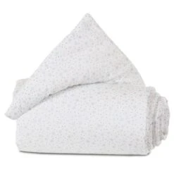 Babybay Gitterschutz Für Verschlussgitter Organic Cotton Weiß, Mit Glitzersternen Diamantblau