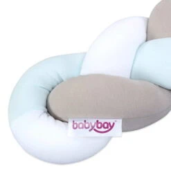 Babybay Nestchenschlange Geflochten Für Kinderbetten Weiß/beige/aqua -Babyprodukte babybay kinderbett nestchenschlange geflochten weiss beige aqua 501971 003