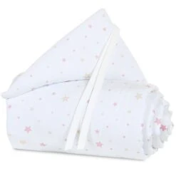 Babybay Nestchen Piqué Für Maxi, Boxspring Und Comfort Weiß, Mit Sternemix Sand/beere