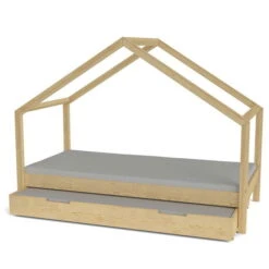 Nature Kid Lara Hausbett Natur Massiv Kiefer Liegefläche 90 X 200 -Babyprodukte bari natur bettkasten whiteroom 2k