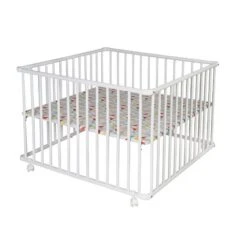 Schardt Laufgitter Basic Buche Massiv Weiß 100 X 100 Cm, Mit Laufrollen, Folie Prisma