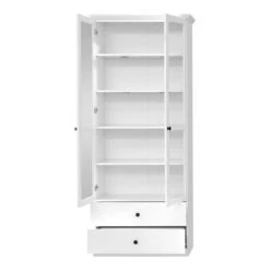 Trendteam Baxter Anbauwand 2-teilig Weiß Dekor | Breit Hoch -Babyprodukte brandson baxter wo 1860 131 01 frontal geoeffnet freisteller 4