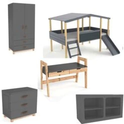 Nature Kid Cory Kinderzimmer Anthrazit 8-teilig Mit Hausbett 90 X 200 Cm, Dach & Schreibtisch 17 Nature Kid Cory Kinderzimmer Anthrazit 8-teilig Mit Hausbett 90 X 200 Cm, Dach & Schreibtisch -Babyprodukte catania whiteroom schreibtisch zimmer grau gr