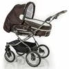 HESBA Condor Coupe Kinderwagen Außen 888 Innen 700 Teilleder Schwenkbare Vorderräder, Ledergriff Dunkelbraun