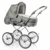 HESBA Condor Coupe Kinderwagen Außen 796 Innen 718 Teilleder Räder Schwarz 30 Cm, Ledergriff Braun