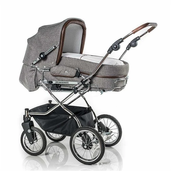 HESBA Corrado Kinderwagen 796/227 Teilleder Mit Schwenkbaren Vorderrädern Schwarz SW-SL 2/25 1 HESBA Corrado Kinderwagen 796/227 Teilleder Mit Schwenkbaren Vorderrädern Schwarz SW-SL 2/25