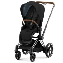 CYBEX E-PRIAM Kinderwagen Sepia Black Bundle New Generation Inkl. 8 Zubehörartikel -Babyprodukte cyb 21 int y045 e priam luxseat chbr dpbl screen ultra hd 1 1 1