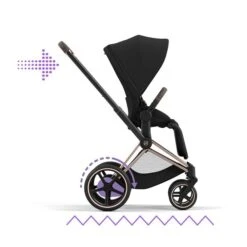 CYBEX E-PRIAM Sportwagen Sepia Black Gestell Wählbar New Generation -Babyprodukte cyb 23 int y270 e priam rogo sebl unevensurface print medium