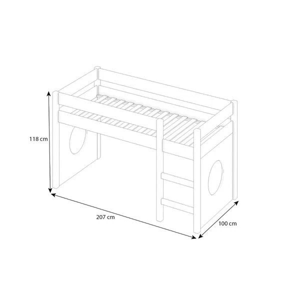 Nature Kid Finn Hochbett Weiß/natur Mit 2 Bullaugenpaneelen Liegefläche 90 X 200 Cm 5 Nature Kid Finn Hochbett Weiß/natur Mit 2 Bullaugenpaneelen Liegefläche 90 X 200 Cm – Bild 5