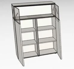 Hülsta Gentis 8R Vitrine - Hochglanz-Lack Akzent Naturstamm - 2 Türen Mit Glasfüllung