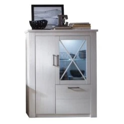 Trendteam Georgia Vitrine Halbhoch Pinie Weiß