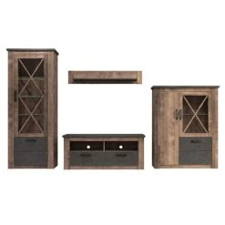 Trendteam Georgia Anbauwand Tabak Eiche/Matera