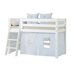 Hoppekids Halbhohes Bett ECO Luxury 70x160 Cm Mit Schräger Leiter & Absturzsicherung -Babyprodukte halbhohes bett 70x160 schraeg 1