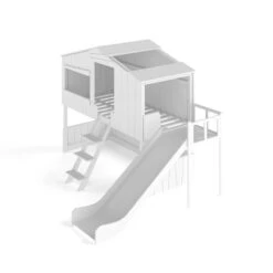 Artkid Ronja Haus-Etagenbett Weiß Mit Rutsche Aus Kiefer Liegefläche 90 X 200 Cm -Babyprodukte hausbett ronja mit rutsche ohne gast whiteroom16 9 08 1