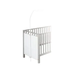 Schardt Eco Silber Sparset Inkl. Umbauseiten Kinderbett & Wickelkommode - Pinie Silber/weiß -Babyprodukte himmelstange weiss purebettsgr 30