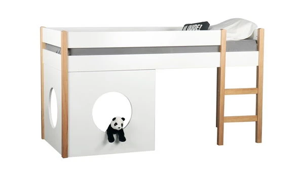 Nature Kid Finn Hochbett Weiß/natur Mit 2 Bullaugenpaneelen Liegefläche 90 X 200 Cm 3 Nature Kid Finn Hochbett Weiß/natur Mit 2 Bullaugenpaneelen Liegefläche 90 X 200 Cm – Bild 3