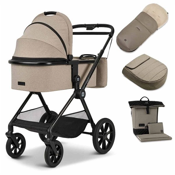 Moon Clicc Kombi-Kinderwagen Mud Melange Zubehör Bundle 1 Moon Clicc Kombi-Kinderwagen Mud Melange Zubehör Bundle