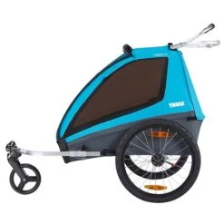 Thule Coaster XT Kinderanhänger Blue Umbaubar Zum Fahrradanhänger Und Kinderwagen -Babyprodukte large thule coaster xt blue side 10101803
