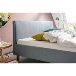 Meise Möbel Lena Polsterbett Stoffbezug Altrosa Holzfuß Eichefarbig 140 X 200 Cm -Babyprodukte lena kt detail eisblau 72 6225 18 grob 2
