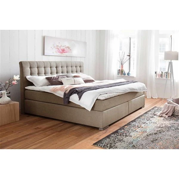 Meise Lenno Boxspringbett 160 X 200 Cm Beige Stoff Kopfteil Gesteppt & Gratis Lieferung 1 Meise Lenno Boxspringbett 160 X 200 Cm Beige Stoff Kopfteil Gesteppt & Gratis Lieferung
