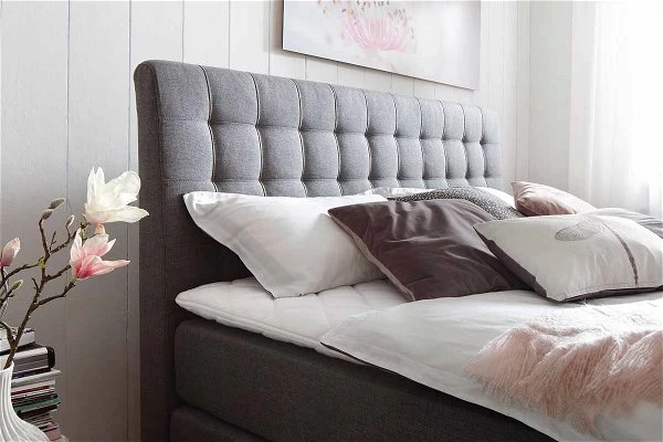 Meise Lenno Boxspringbett 200 X 200 Cm Anthrazit Stoff Kopfteil Gesteppt & Gratis Lieferung 3 Meise Lenno Boxspringbett 200 X 200 Cm Anthrazit Stoff Kopfteil Gesteppt & Gratis Lieferung – Bild 3