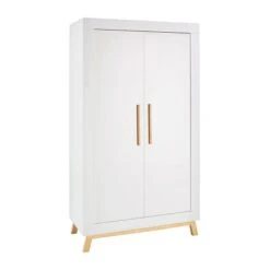 Schardt Miami White Kleiderschrank - 2 Türen Weiß/Buche Massiv