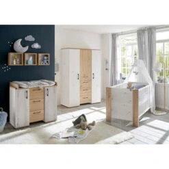 Mäusbacher Micha Kinderzimmer 3T Dreiteilig Artisan Weiß/asteiche