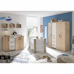 Mäusbacher Micha Kinderzimmer 4T Dreiteilig Asteiche/artisan Weiß