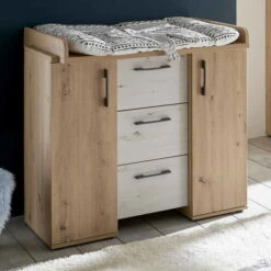 Mäusbacher Micha Kinderzimmer 3T Dreiteilig Asteiche/artisan Weiß -Babyprodukte micha kommode schmal natur