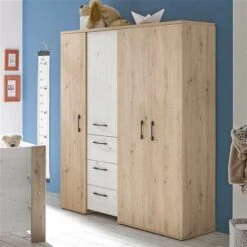 Mäusbacher Micha Kinderzimmer 4T Dreiteilig Asteiche/artisan Weiß 9 Mäusbacher Micha Kinderzimmer 4T Dreiteilig Asteiche/artisan Weiß -Babyprodukte micha schrank 3t natur