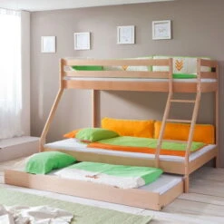 Relita MIKE Etagenbett Buche Massiv Natur 90/140 X 200 Cm - Frachtfrei -Babyprodukte mike natur bettkasten 1